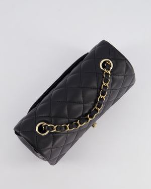 *RARE* Chanel Black Mini Rectangular Single Flap Bag in Lambskin Leather with Champagne Gold Hardware