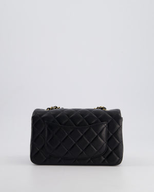 *RARE* Chanel Black Mini Rectangular Single Flap Bag in Lambskin Leather with Champagne Gold Hardware