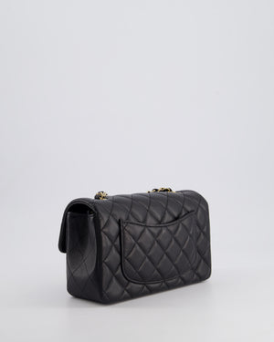 *RARE* Chanel Black Mini Rectangular Single Flap Bag in Lambskin Leather with Champagne Gold Hardware