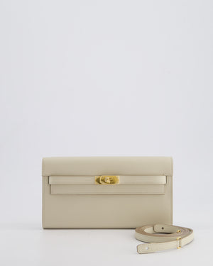 Hermès Kelly To Go Bag in Beton Evercolor Leather with Gold Hardware