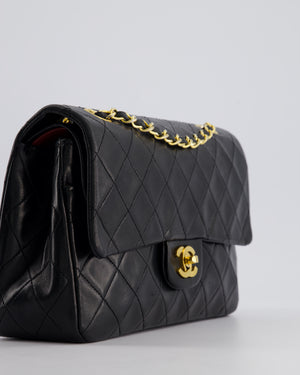 *RARE* Chanel Vintage Black Medium Classic Double Flap Bag in Lambskin Leather with 24K Gold Hardware