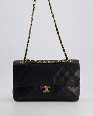 *RARE* Chanel Vintage Black Medium Classic Double Flap Bag in Lambskin Leather with 24K Gold Hardware