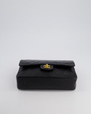 Chanel Vintage Black Medium Classic Double Flap Bag in Lambskin Leather with 24K Gold Hardware