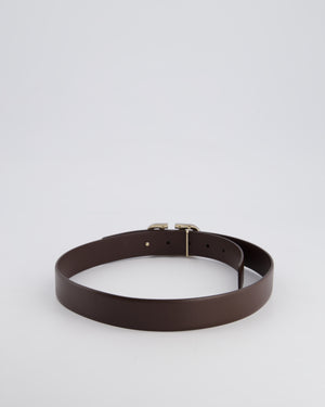 Valentino Brown Enamel V Logo Signature Belt 75cm