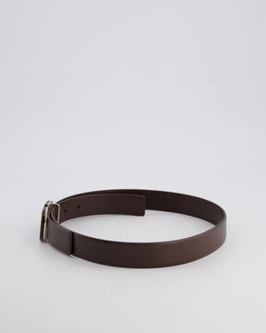 Valentino Brown Enamel V Logo Signature Belt 75cm