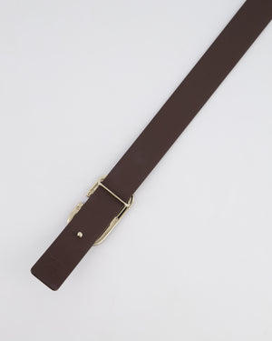 Valentino Brown Enamel V Logo Signature Belt 75cm