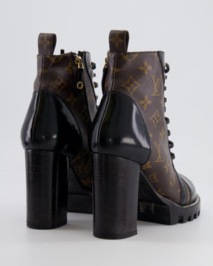 Louis Vuitton Brown and Black Star Trail Monogram Heeled Ankle Boots Size EU 39 RRP £1,320