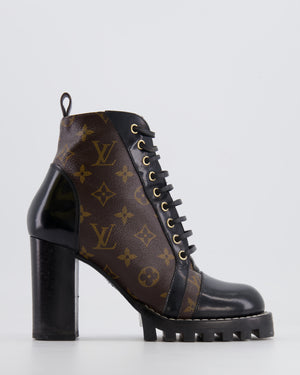 Louis Vuitton Brown and Black Star Trail Monogram Heeled Ankle Boots Size EU 39 RRP £1,320