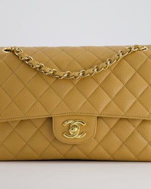 *RARE* Chanel Vintage Caramel Medium Classic Double Flap Bag in Caviar Leather with 24K Gold Hardware