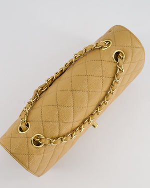 *RARE* Chanel Vintage Caramel Medium Classic Double Flap Bag in Caviar Leather with 24K Gold Hardware