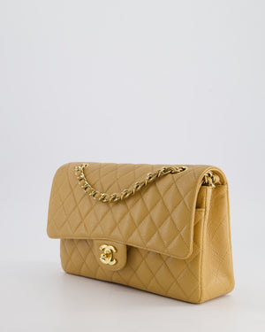 *RARE* Chanel Vintage Caramel Medium Classic Double Flap Bag in Caviar Leather with 24K Gold Hardware