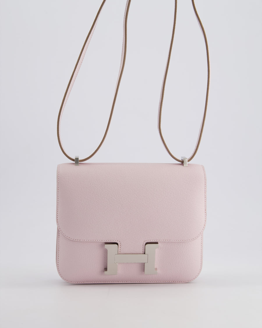 *SUPER RARE* Hermès Constance III Mini Miroir 18cm Bag in Mauve Pale Chèvre Mysore Leather with Palladium Hardware