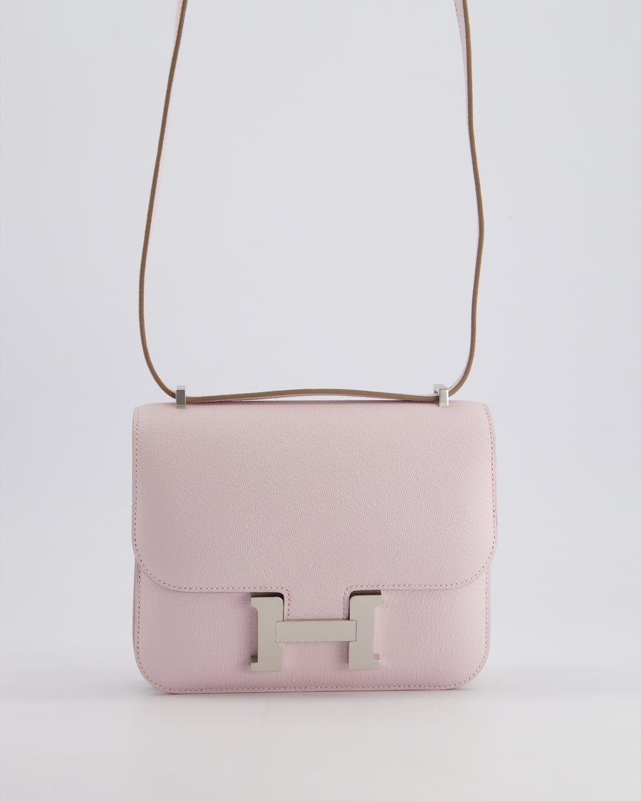 *SUPER RARE* Hermès Constance III Mini Miroir 18cm Bag in Mauve Pale Chèvre Mysore Leather with Palladium Hardware