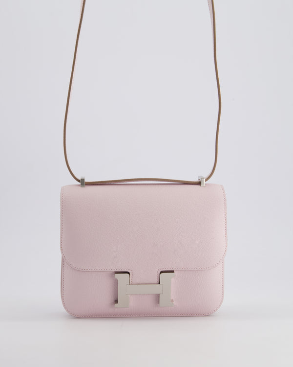 *SUPER RARE* Hermès Constance III Mini Miroir 18cm Bag in Mauve Pale Chèvre Mysore Leather with Palladium Hardware