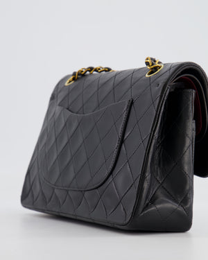 Chanel Vintage Black Medium Classic Double Flap Bag in Lambskin Leather with 24K Gold Hardware