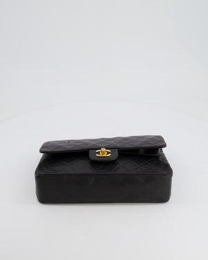 Chanel Vintage Black Medium Classic Double Flap Bag in Lambskin Leather with 24K Gold Hardware