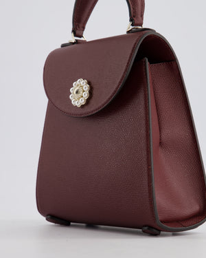 Simone Rocha Oxblood Valentine Bag in Grained Calfskin Leather with Silver Hardware RRP £1,195