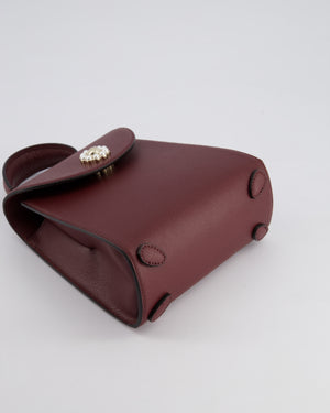 Simone Rocha Oxblood Valentine Bag in Grained Calfskin Leather with Silver Hardware RRP £1,195