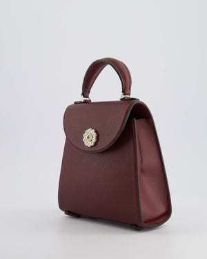 Simone Rocha Oxblood Valentine Bag in Grained Calfskin Leather with Silver Hardware RRP £1,195