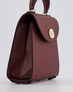 Simone Rocha Oxblood Valentine Bag in Grained Calfskin Leather with Silver Hardware RRP £1,195