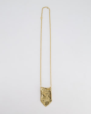 Paco Rabanne Gold Mini Mesh Pouch Necklace