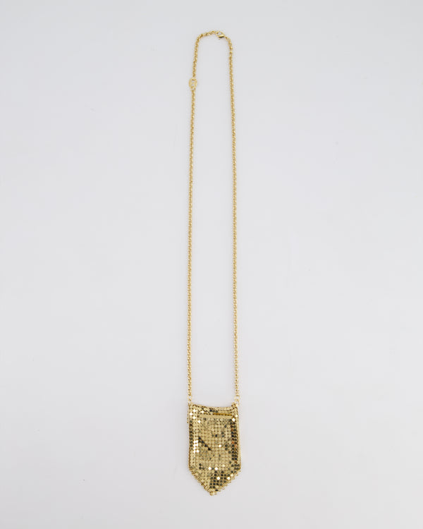 Paco Rabanne Gold Mini Mesh Pouch Necklace