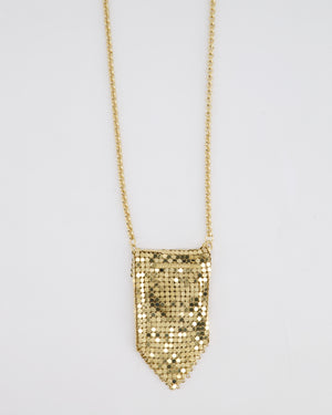 Paco Rabanne Gold Mini Mesh Pouch Necklace