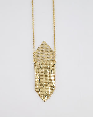 Paco Rabanne Gold Mini Mesh Pouch Necklace