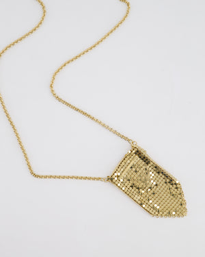 Paco Rabanne Gold Mini Mesh Pouch Necklace