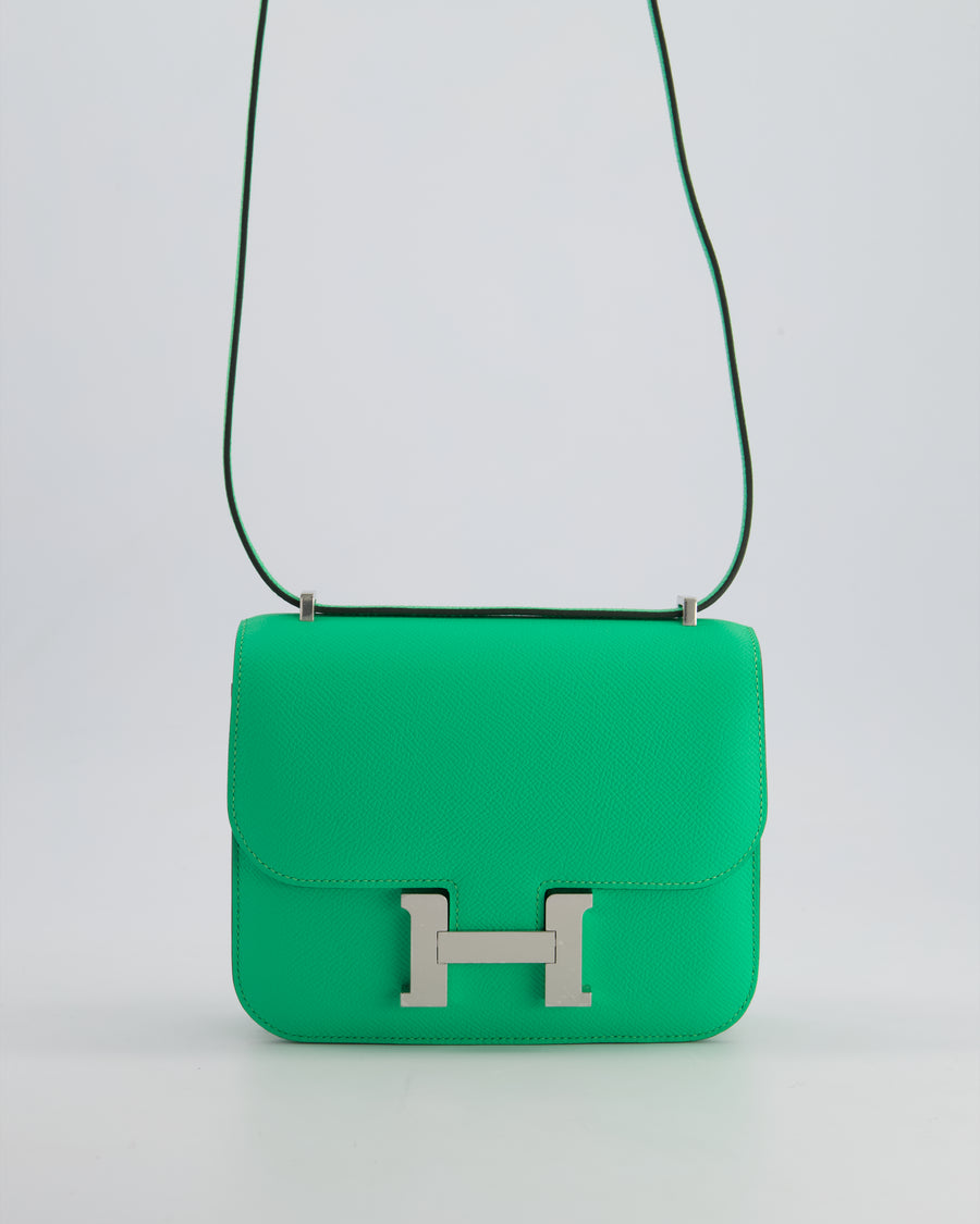 *RARE COLOUR* Hermès Constance III Mini Miroir 18cm Bag in Vert Comics Epsom Leather with Palladium Hardware