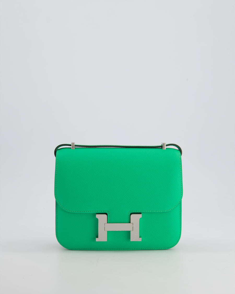 *RARE COLOUR* Hermès Constance III Mini Miroir 18cm Bag in Vert Comics Epsom Leather with Palladium Hardware