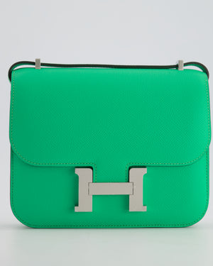 *RARE COLOUR* Hermès Constance III Mini Miroir 18cm Bag in Vert Comics Epsom Leather with Palladium Hardware