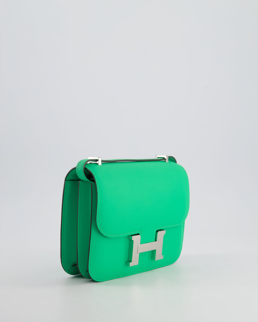 *RARE COLOUR* Hermès Constance III Mini Miroir 18cm Bag in Vert Comics Epsom Leather with Palladium Hardware