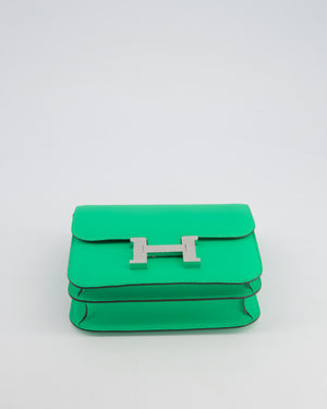 *RARE COLOUR* Hermès Constance III Mini Miroir 18cm Bag in Vert Comics Epsom Leather with Palladium Hardware