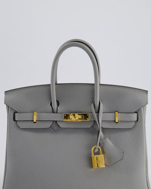 Hermès Birkin Retourne 25cm Bag in Bleu Glacier Togo Leather with Gold Hardware