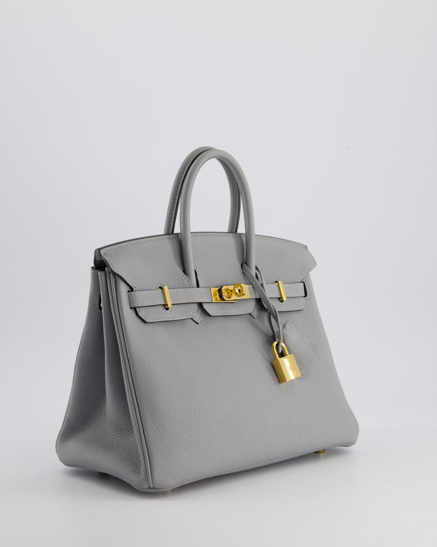 Hermès Birkin Retourne 25cm Bag in Bleu Glacier Togo Leather with Gold Hardware