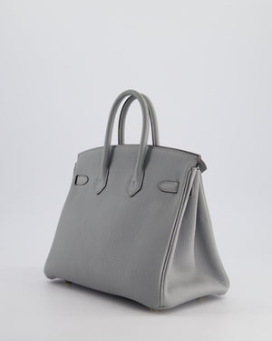 Hermès Birkin Retourne 25cm Bag in Bleu Glacier Togo Leather with Gold Hardware