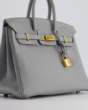 Hermès Birkin Retourne 25cm Bag in Bleu Glacier Togo Leather with Gold Hardware