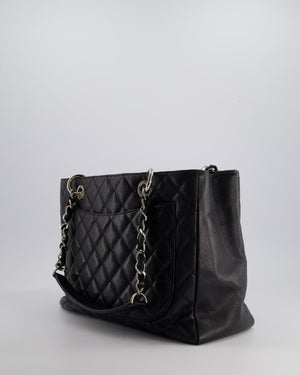 Chanel Black Caviar GST Grand Shopper Tote Bag with Silver Hardware