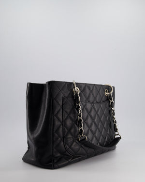 Chanel Black Caviar GST Grand Shopper Tote Bag with Silver Hardware