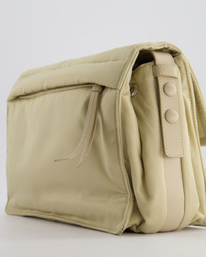 Prada Beige Padded Re- Nylon Bag with Silver Hardware