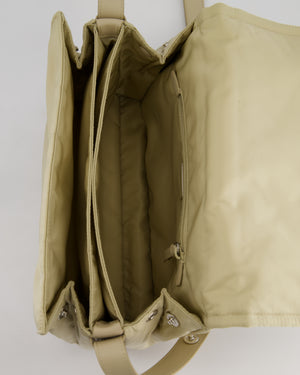 Prada Beige Padded Re- Nylon Bag with Silver Hardware