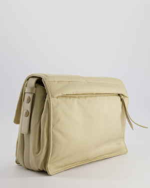 Prada Beige Padded Re- Nylon Bag with Silver Hardware