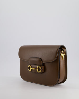 Gucci Brown Leather Horsebit 1955 Small Shoulder Bag with Gold Hardware