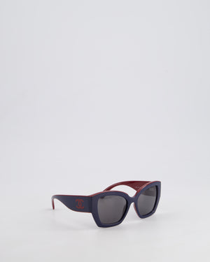 Chanel Burgundy/Navy Butterfly Sunglasses RRP: £385