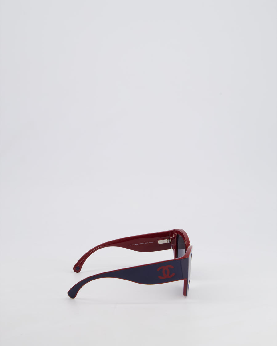 Chanel Burgundy/Navy Butterfly Sunglasses RRP: £385