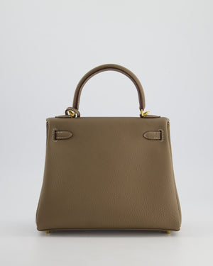 *HOLY GRAIL* Hermès Kelly 25cm Retourne Bag in Etoupe Togo Leather and Gold Hardware