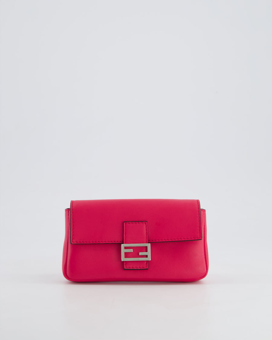 Fendi Fuchsia Pink Micro Baguette Bag with Palladium Hardware