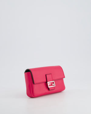 Fendi Fuchsia Pink Micro Baguette Bag with Palladium Hardware