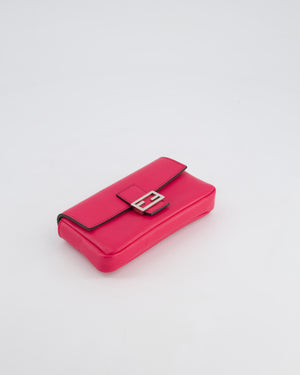 Fendi Fuchsia Pink Micro Baguette Bag with Palladium Hardware